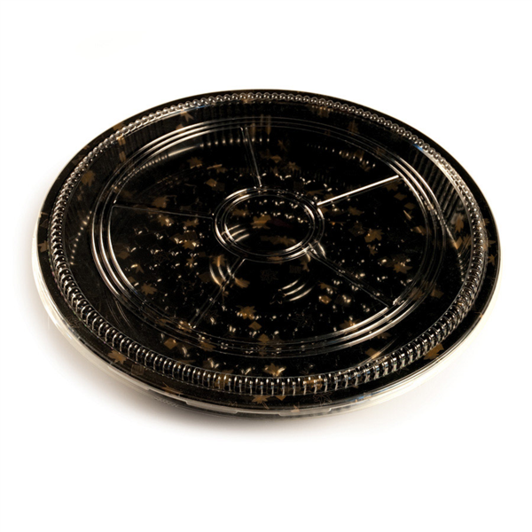 120 U. RECIPIENTES + TAPAS PARA SUSHI Ø38x5 CM NEGRO PS (120 UNID.)