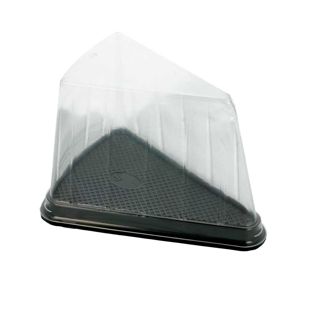 300 U. RECIPIENTES TRIANGULARES PASTELES 12,4x8,75x8,2CM TRANSPARENTE PET (300 UNID.)