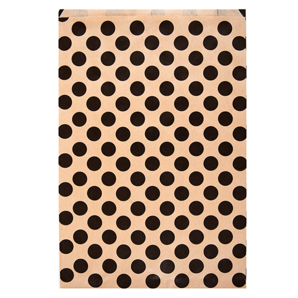 [192.50] BOLSAS PLANAS TOPOS 60 G/M2 26+9x38 CM NATURAL KRAFT VERJURADO (250 UNID.)