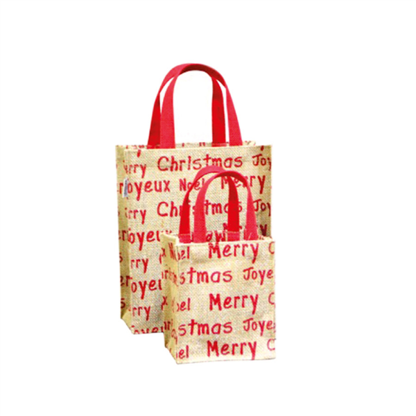 [803.99] BOLSAS - CHRISTMAS 13+10,5x15 CM NATURAL YUTE (10 UNID.)
