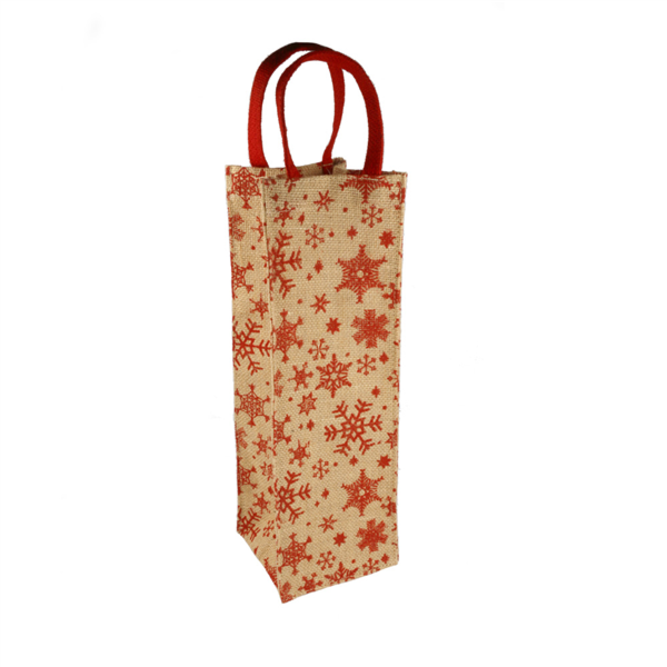 [804.00] Bolsas Botellas "Stars" 11+10,5X35 Cm Natural Yute (10 Unid.)