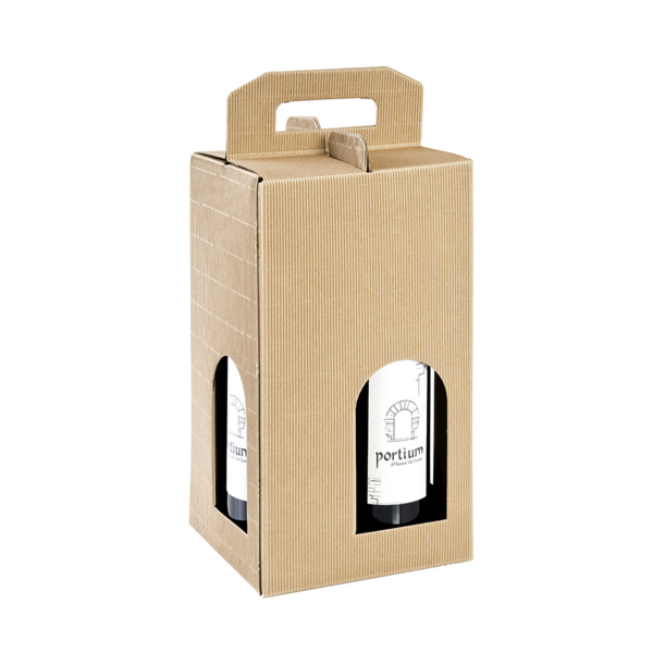 20 U. CAJAS 4 BOTELLAS 18x18x34 CM NATURAL KRAFT (20 UNID.)