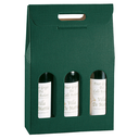 30 U. CAJAS 3 BOTELLAS 27x9x38,5 CM VERDE CARTÓN (1 UNID.)