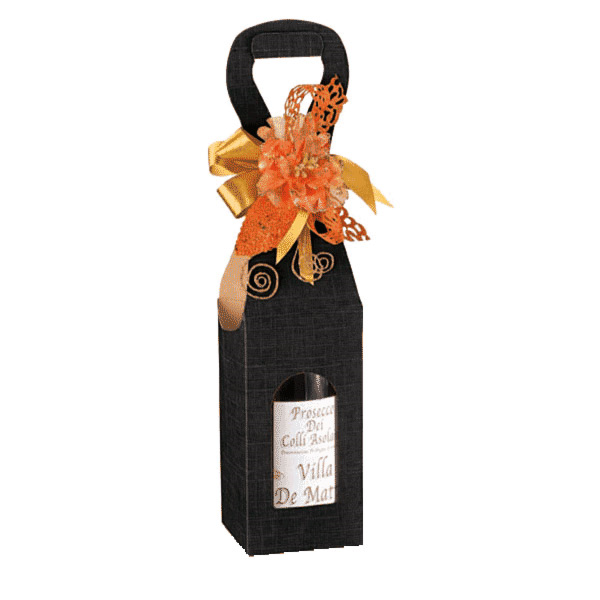 100 U. CAJAS 1 BOTELLA 9x9x41 CM NEGRO CARTÓN (100 UNID.)