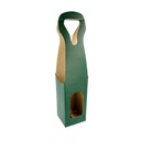 100 U. CAJAS 1 BOTELLA 9x9x41 CM VERDE CARTÓN (100 UNID.)
