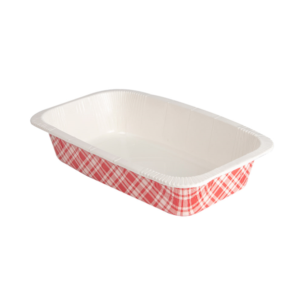 BARQUILLAS TERMOSELLABLES GN1/4 'VICHY' 1450 ML 430 G/M2 + 25G/M2 PET 26,3x16x5,5 CM BLANCO CARTÓN (360 UNID.)