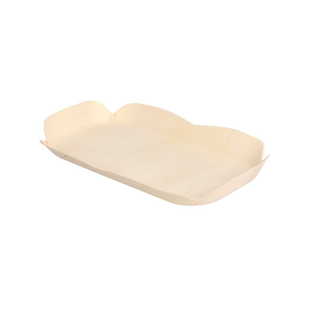 Barquillas Rectangulares 'Wood' 16,5X11X2 Cm Natural Madera (50 Unid.)