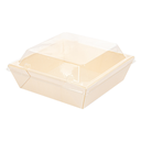 Combo Barquillas + Tapas Pet 12X12X3,5 Cm Natural Madera (200 Unid.)