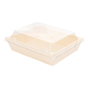 Combo Barquillas + Tapas Pet 16X12X3,6 Cm Natural Madera (200 Unid.)