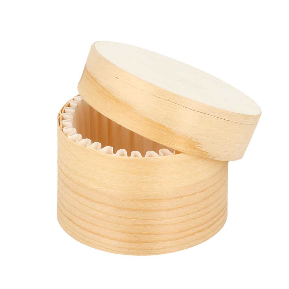 Mini Cajitas Cilíndricas + Tapa Y Cápsula Ø 5X3,5 Cm Natural Madera (200 Unid.)
