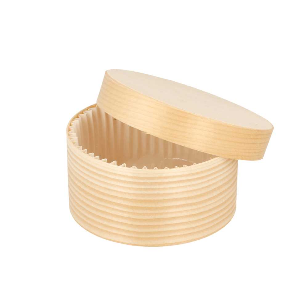 [182.99] Mini Cajitas Cilíndricas + Tapa Y Cápsula Ø 8X4 Cm Natural Madera (200 Unid.)