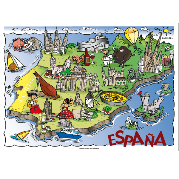 MANTELINES OFFSET 'ESPAÑA' 70 G/M2 31x43 CM CUATRICROMÍA PAPEL (2000 UNID.)