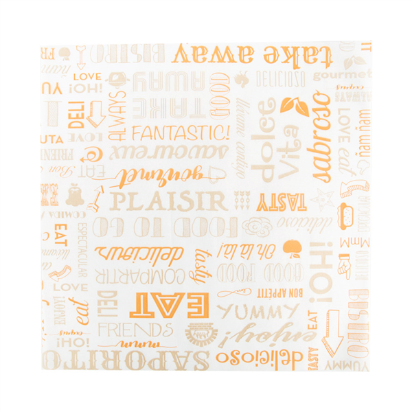 [229.18] PAPEL ANTIGRASAS BASKET 'PAROLE' 35 G/M2 31x31 CM NARANJA PERG. ANTIGRASAS (1000 UNID.)