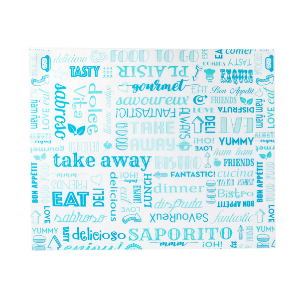 [229.66] Papel Antigrasas Basket 'Parole' 35 G/M2 31X38 Cm Azul Perg. Antigrasas (1000 Unid.)