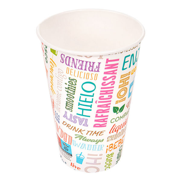 [229.08] VASOS 'PAROLE' 16 OZ - 480 ML 280 + 18 PE G/M2 Ø9/6x12,6 CM BLANCO CARTONCILLO (1000 UNID.)