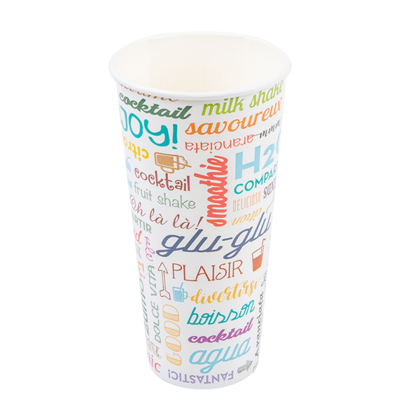 [229.10T] Vasos 'parole' 22 Oz - 660 Ml 280 + 18 Pe G/m2 Ø9x17 Cm Blanco Cartoncillo (1000 Unid.)