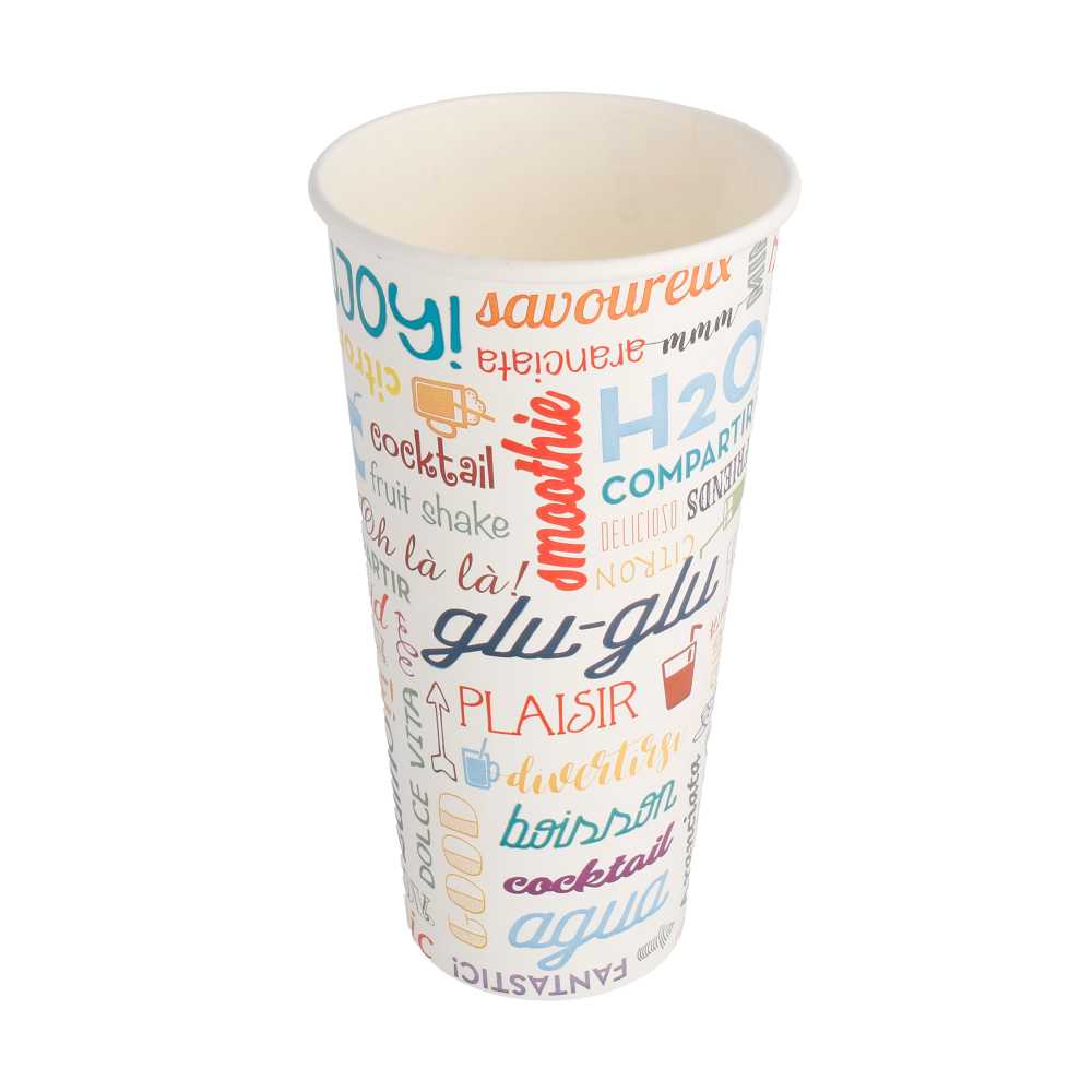 [229.10] VASOS 'PAROLE' 22 OZ - 660 ML 280 + 18 PE G/M2 Ø9/6x17 CM BLANCO CARTONCILLO (1000 UNID.)