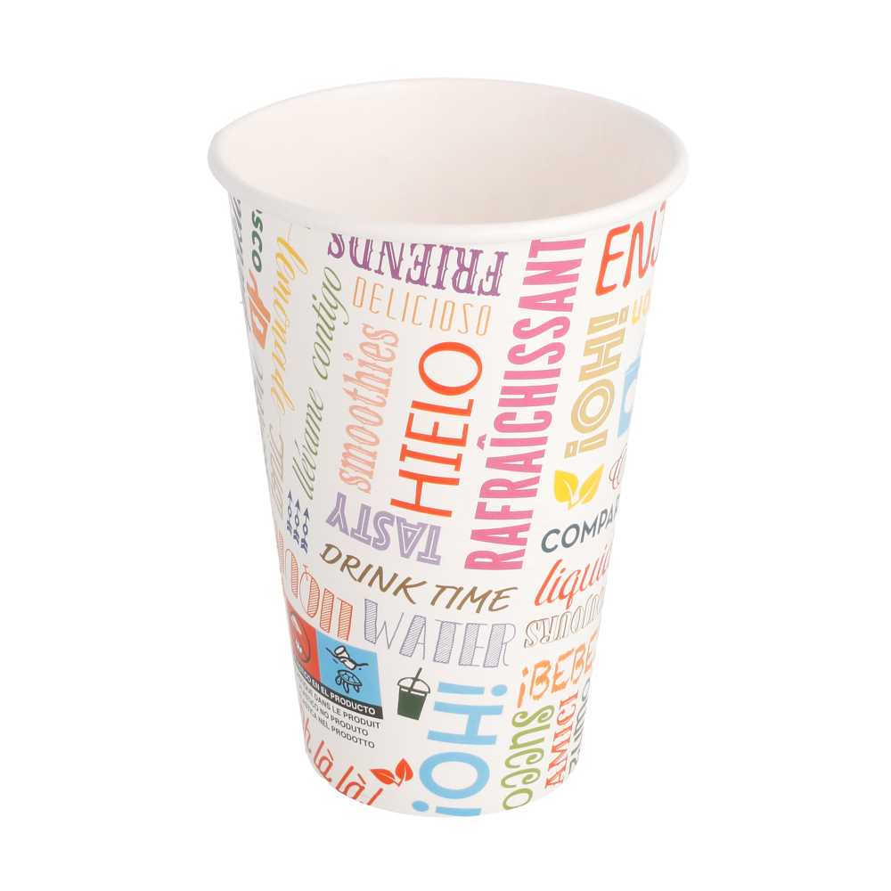 [229.07] Vasos 'Parole' 12 Oz - 360 Ml 265 + 18 Pe G/M2 Ø8/5X12 Cm Blanco Cartoncillo (2000 Unid.)