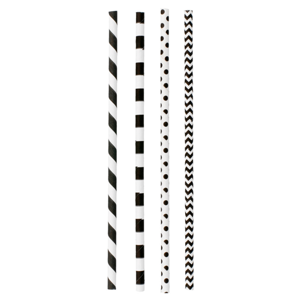 [220.24] PAJITAS RECTAS A RAYAS Y TOPOS 'PAPER' Ø0,60x20 CM SURTIDO PAPEL (3000 UNID.)