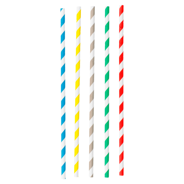 [212.51] Pajitas Flexibles A Rayas 'Paper' Ø0,60X23 Cm Surtido Papel (3000 Unid.)