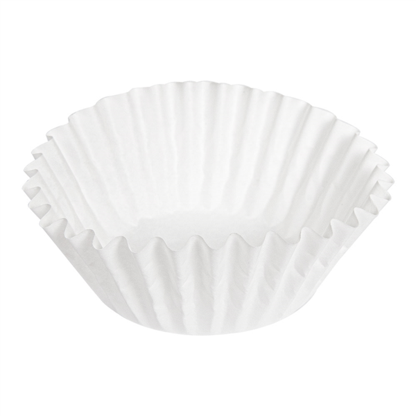 [350.05] CÁPSULAS 'PETITS FOURS' 50 G/M2 Ø 4x2,5 CM BLANCO PERG. ANTIGRASAS (500 UNID.)
