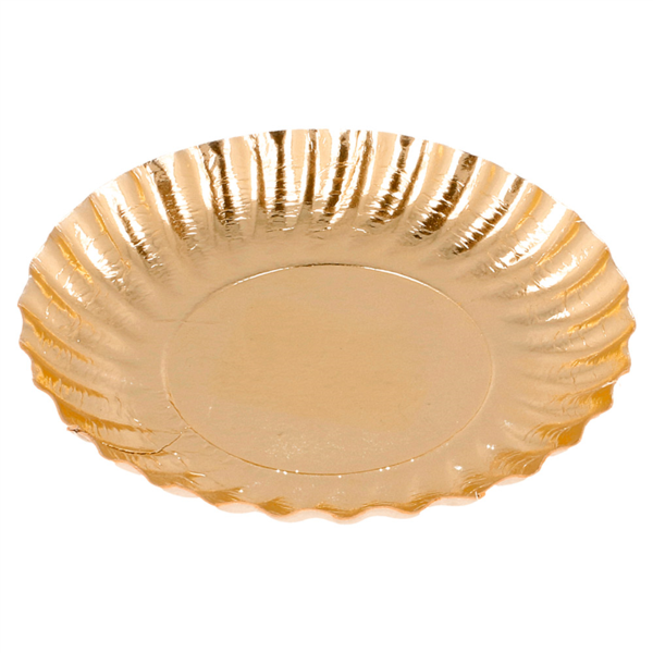 MINI BANDEJAS 400 G/M2 Ø 9 CM DORADO CARTÓN (100 UNID.)