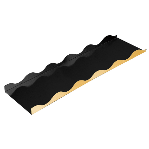 BASES PARA BIZCOCHO ENROLLADO 750 G/M2 29x10+1/2 CM ORO/NEGRO CARTÓN (50 UNID.)
