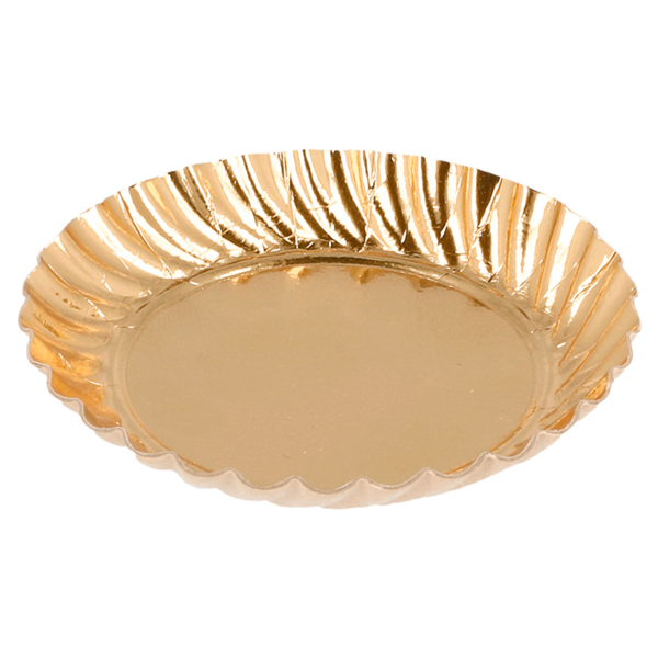 MINI BANDEJAS 325 G/M2 Ø 5,5 CM ORO CARTÓN (100 UNID.)