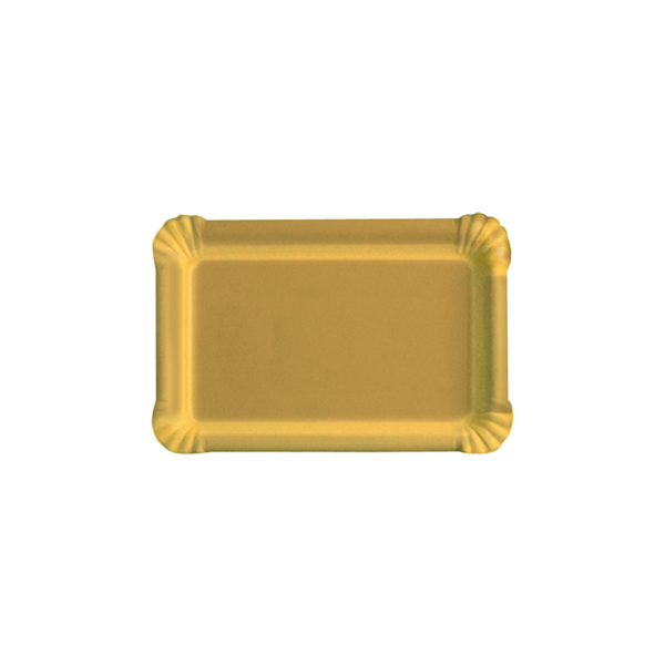 Bandejas Rectangulares 550 G/M2 10X16 Cm Oro Cartón (50 Unid.)