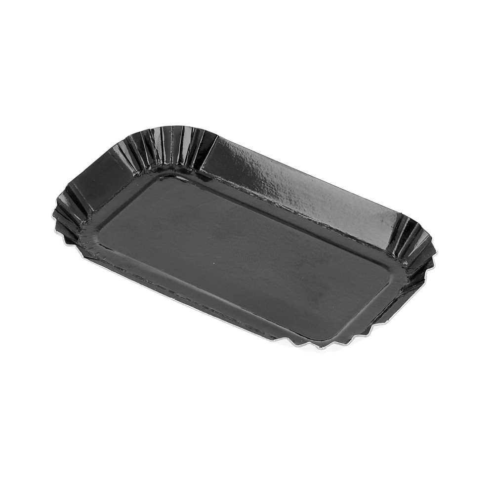 MINI BANDEJAS 325 G/M2 4x8 CM NEGRO CARTÓN (100 UNID.)
