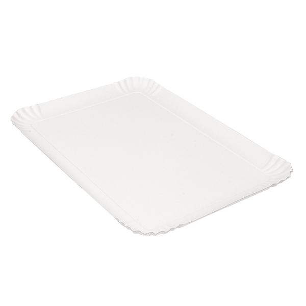 BANDEJAS PASTELERÍA - MEDIANAS 500 G/M2 42x28 CM BLANCO CARTÓN (25 UNID.)