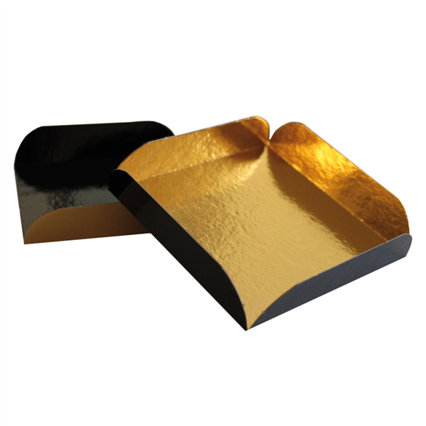 [184.75] Cartones Pastelería Doble Cara 380 G/M2 8X8+1,5 Cm Oro/Negro Cartón (200 Unid.)