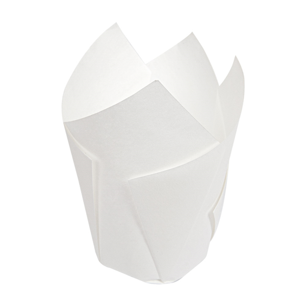 MOLDES CUPCAKE 'TULIP' 50 G/M2 11x11 CM BLANCO PERG. ANTIGRASAS (1000 UNID.)