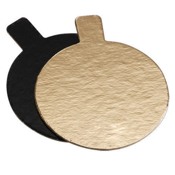 [147.20] CARTONES PASTELERÍA DOBLE CARA 950 G/M2 Ø 8 CM ORO/NEGRO CARTÓN (250 UNID.)
