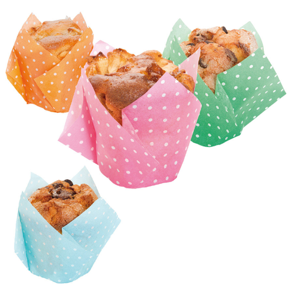 [197.97] MUFFIN CUPS 'TULIP - POLKA' 50 G/M2 11x11 CM SURTIDO CELULOSA (1000 UNID.)