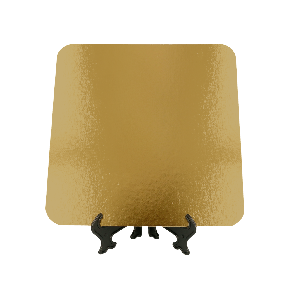 [147.41] CARTONES PASTELERÍA DOBLE CARA 950 G/M2 28x28 CM ORO/NEGRO CARTÓN (50 UNID.)