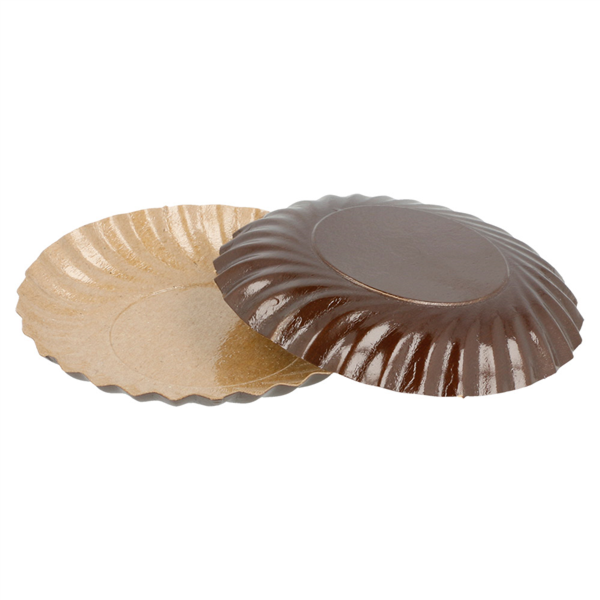 [223.80] MINI BANDEJAS 380 G/M2 Ø 9 CM CHOCOLATE/PRALINÉ CARTÓN (200 UNID.)