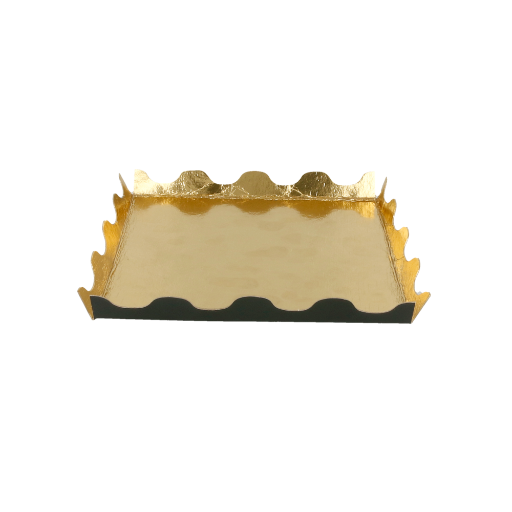 [183.70] CARTONES PASTELERÍA DOBLE CARA 750 G/M2 27x27+1/2 CM ORO/NEGRO CARTÓN (50 UNID.)