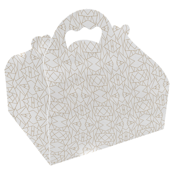 [256.77] Cajitas Con Asas Pastelería 'Thepack Deco' 250 G/M2 20X18X7 Cm Blanco Cartón Ondulado Nano-Micro (50 Unid.)