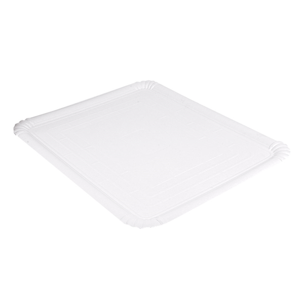 [107.98] Bandejas Pastelería - Medianas 1270 G/M2 40X50 Cm Blanco Cartón (25 Unid.)