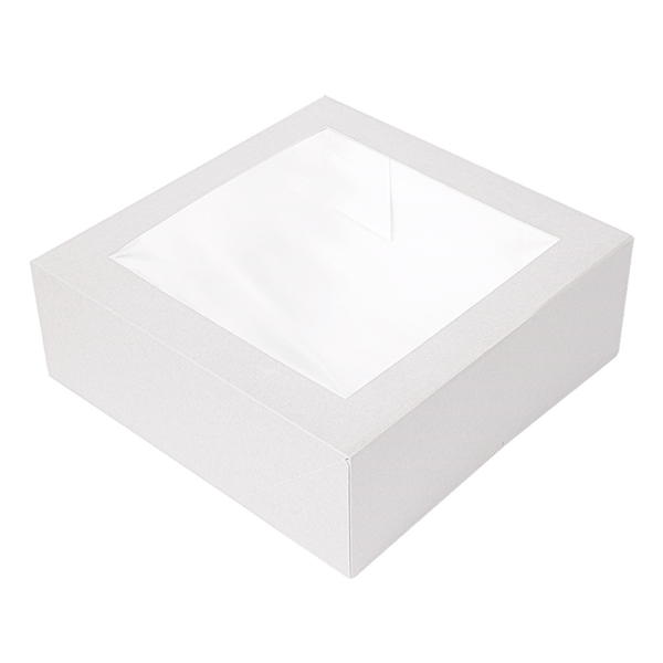 [201.65] Cajas Pastelería Con Ventana 'Thepack' 250 G/M2 + Opp 16X16X8 Cm Blanco Cartón Ondulado Nano-Micro (200 Unid.)