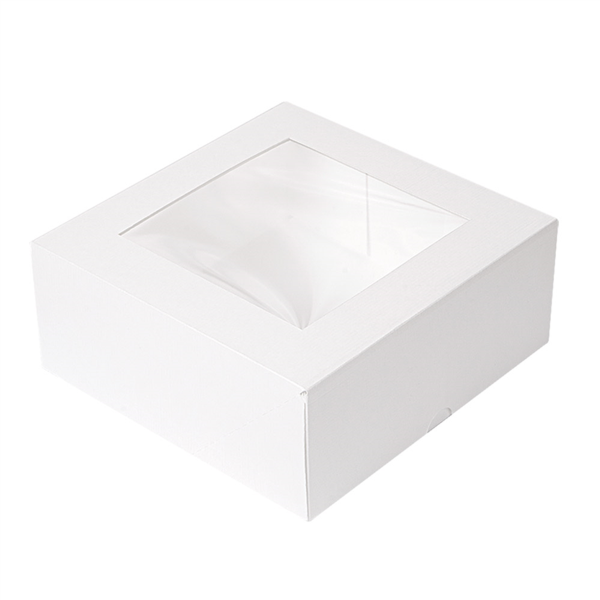 [201.66] Cajas Pastelería Con Ventana 'Thepack' 250 G/M2 + Opp 18X18X7,5 Cm Blanco Cartón Ondulado Nano-Micro (200 Unid.)