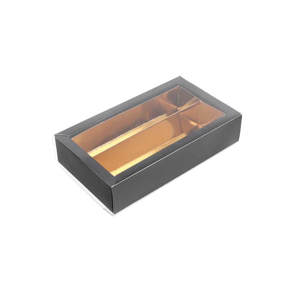 CAJAS BOMBONES 14,5x7,5x3,5 CM NEGRO CARTÓN (50 UNID.)