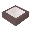 CAJAS PASTELERÍA CON VENTANA 'THEPACK' 250 G/M2 + OPP 23x23x7,5 CM CHOCOLATE CARTÓN ONDULADO NANO-MICRO (200 UNID.)