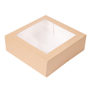 CAJAS PASTELERÍA CON VENTANA 'THEPACK' 240 G/M2 + OPP 23x23x7,5 CM NATURAL CARTÓN ONDULADO NANO-MICRO (200 UNID.)