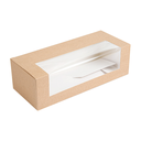 CAJAS PASTELERÍA CON VENTANA 'THEPACK' 240 G/M2 + OPP 26x11x8 CM NATURAL CARTÓN ONDULADO NANO-MICRO (300 UNID.)