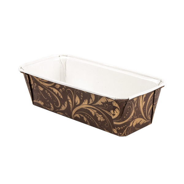 [206.68] MOLDES PASTELERÍA LAMINADOS 170 + 16,56 PET G/M2 19,9x7,3x6,2 CM MARRÓN PAPEL (480 UNID.)