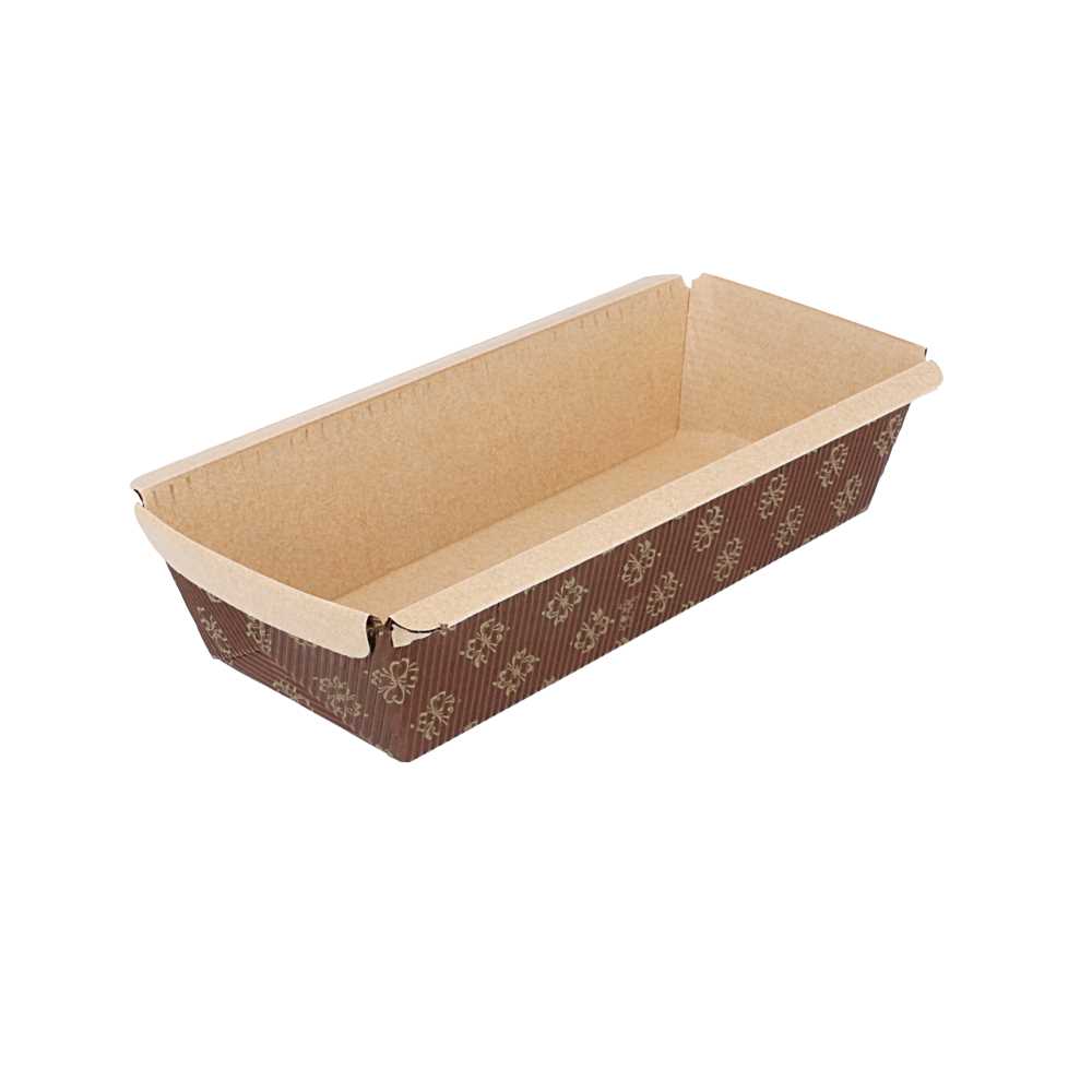 [156.25] MOLDES PASTELERÍA LAMINADOS 170 G/M2 16,5x6,5x5 CM MARRÓN CELULOSA (1000 UNID.)