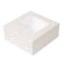 CAJAS PASTELERÍA CON VENTANA 'THEPACK DECO' 250 G/M2 + OPP 16x16x8 CM BLANCO CARTÓN ONDULADO NANO-MICRO (50 UNID.)