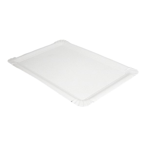 [268.59] Bandejas Pastelería - Medianas 300 G/M2 26X18Cm Blanco Cartón (250 Unid.)